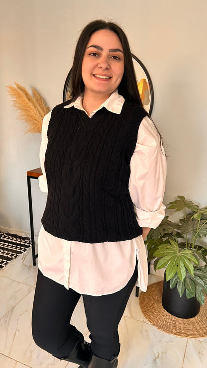 Cable-knit Vest